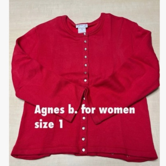 Agnes B snap button cardigan in red - Picture 1 of 1